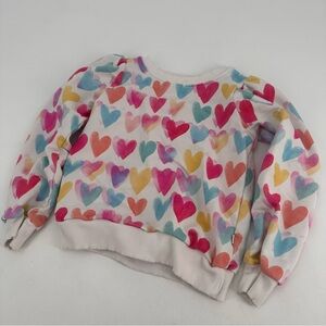 Little Sleepies Play Puff Sleeve Hearts Sweatshirt Kids 5 FLAW